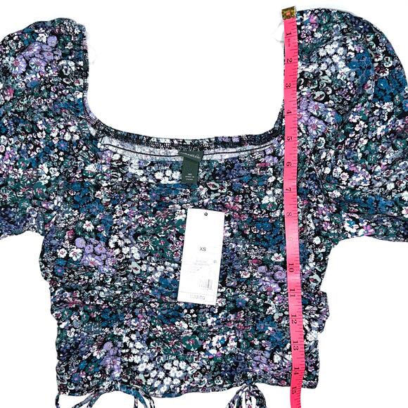 NWT Wild Fable Cropped Floral Bishop Sleeve Top Size XS - Picture 13 of 14